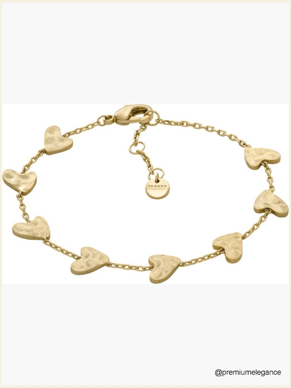 Trendy Hearts Bangle Bracelet Minimalist Chain Link Jewelry Gold Tone
